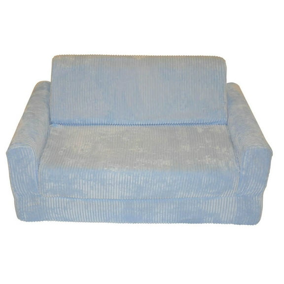 Fun Furnishings Kid's Chenille Sofa Sleeper with Pillows-Color:Blue