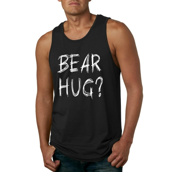 Bear Hug Lover | Mens Animal Lover Graphic Tank Top, Black, Small