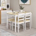 thumbnail image 2 of Costway 5-Piece Dining Set Solid Wood Kitchen Furniture with Rectangular Table & 4 Chairs Natural, 2 of 10