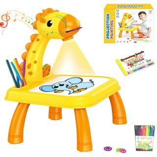 LEERFEI Kids Projection Drawing Sketcher,Drawing Projector Machine with  32cartoon patters and 12color Brushes,Adjustable Drawing Pattern Size Smart
