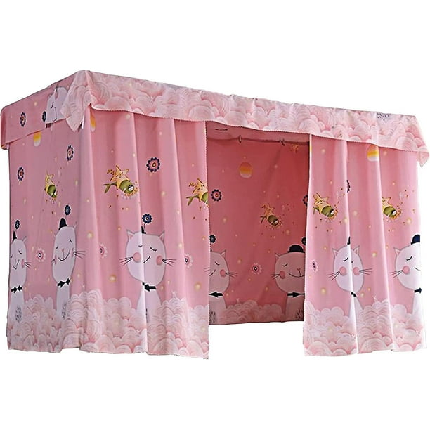 Cortinas para literas para dormitorios de estudiantes, dosel para cama, cortinas de privacidad, 2 paneles + 1 parte superior (6683 color 6, 45,3 x 78,7 pulgadas)