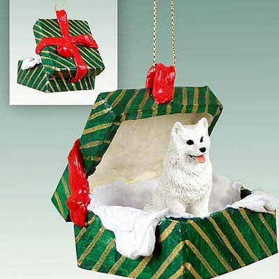 American Eskimo Dog Gift Box Christmas Ornament - DELIGHTFUL!