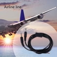 thumbnail image 3 of Seitruly Auriculares de aviación de 2 metros, Cable en forma de Y de repuesto para auriculares de avión de doble enchufe chapados en oro Teléfono y Comunicación, 3 of 6