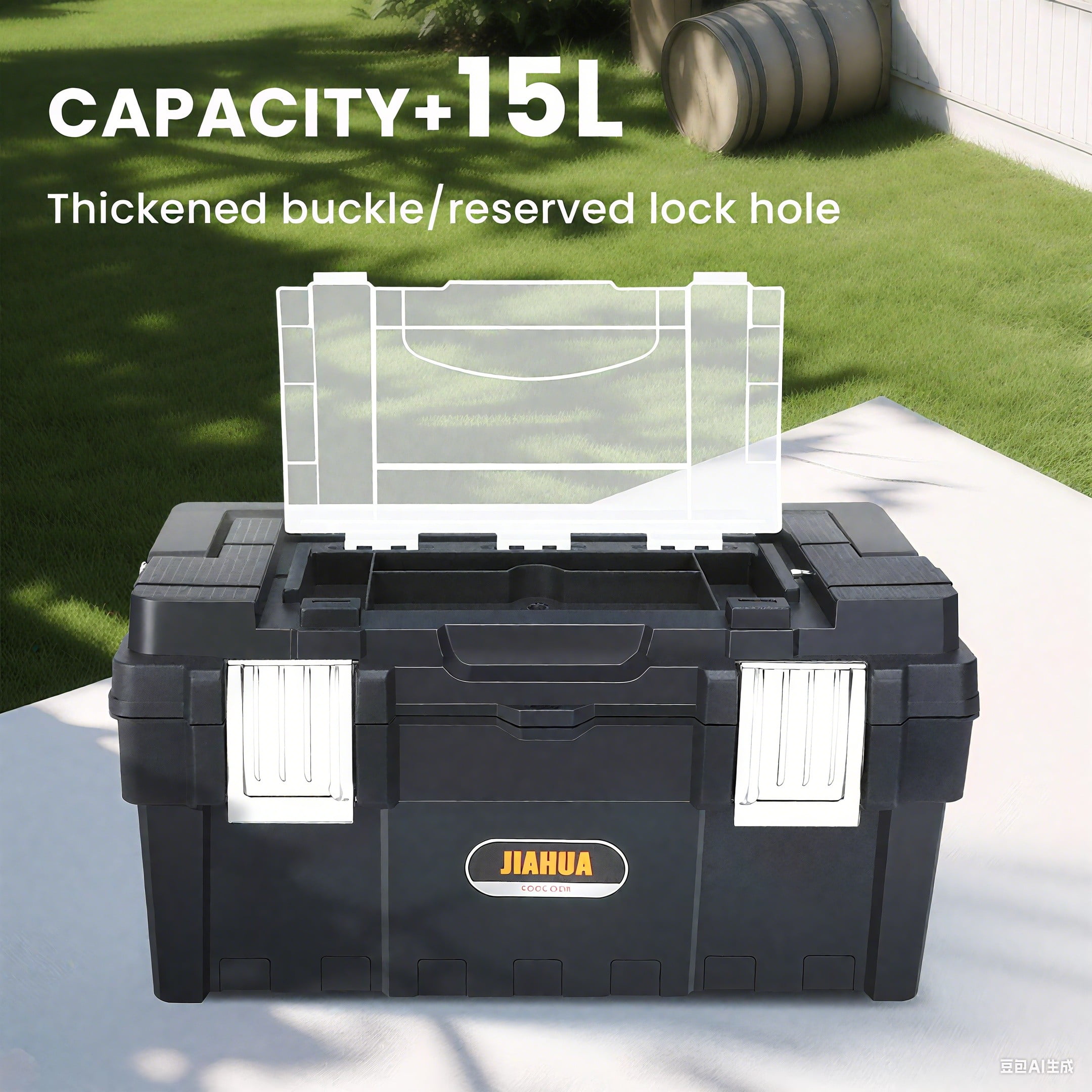 AIRAJ 2-Piece Tool Box Set with 21in Rolling Trolley & 18in