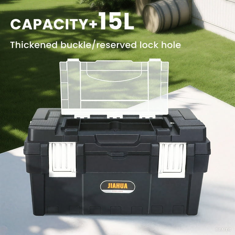 AIRAJ 2-Piece Tool Box Set with 21in Rolling Trolley & 18in