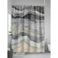 thumbnail image 5 of Fsddascl Grey Coastal Shower Curtain Set - Extra Long 72" x 96" Bathtub Curtain with 12 Hooks, Summer Beach Nautical Abstract Art Waterproof Fabric Stall Shower Curtains for Bathroom/Bathtub, 5 of 6