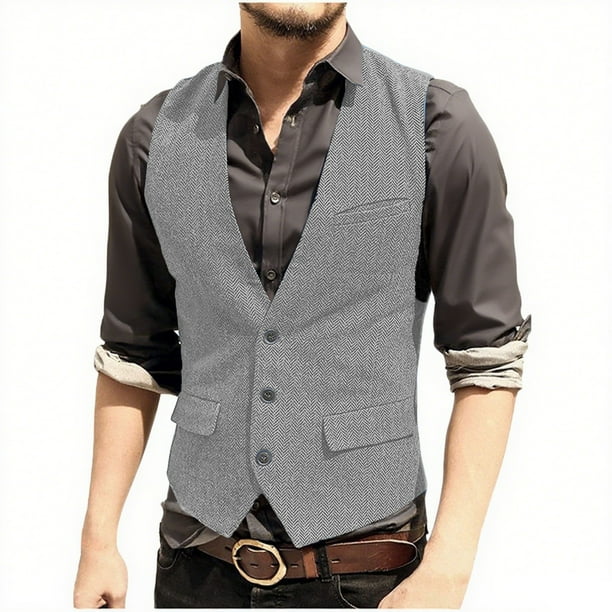 Camiseta sin mangas con cuello en V para hombre, color liso, sin mangas, cuello en V, informal, de moda, blusa para hombre