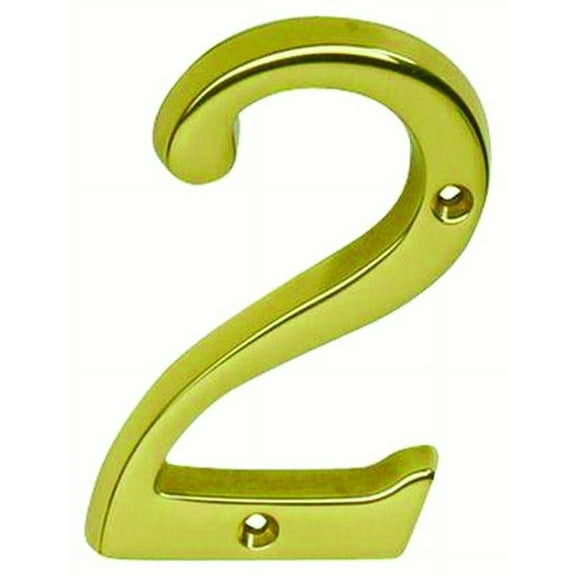 Schlage SC2-3026-605 #2 House Number, Character: 2, Brass