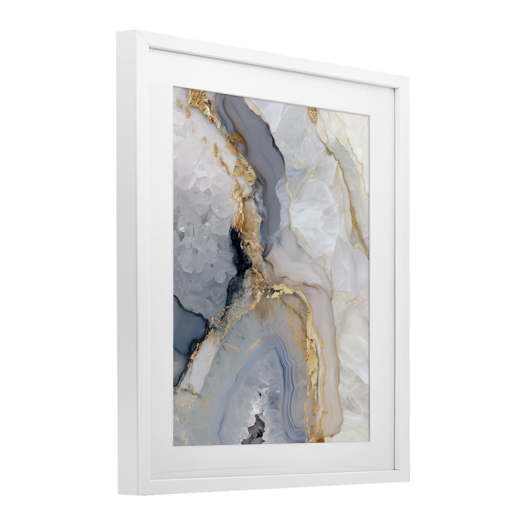 Stupell Industries Midnight Ore Crystals White Framed Print Under Glass, design by Svetlana Aleynikova