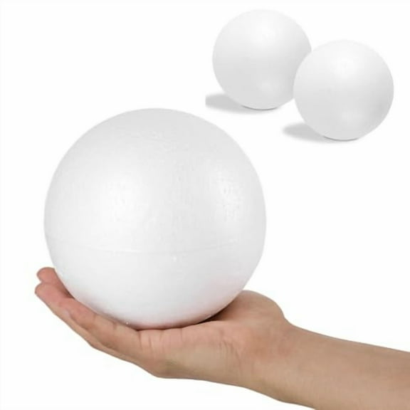2PCS 6 Inch White Foam Balls,White Polystyrene Balls Craft Foam Balls for Art Crafts,DIY,Household,School Projects and Party Decorations