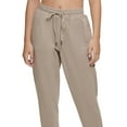 thumbnail image 2 of Calvin Klein Women's Garment Dye Smocked Waist Joggers Brown Size X-Large, 2 of 3