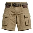 thumbnail image 2 of Sweat Shorts Men Outdoor Lightweight Breathable Hiking Fishing Cargo Shorts Textured Summer Casual Athletic Bottom with Pockets, 2 of 5