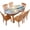 Beach Sunset Waves, variant on Rustic Board Oval Fitted Tablecloth, Farmhouse Wood Texture Elastic Edge Fitted Reusable Oblong Table Cover for Indoor Dining Table Decoration, 48" x 68" (Oval)