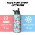 thumbnail image 4 of 32oz Pink Cow Strawberry Water Bottle with Handle and Flip Straw,Animal Sports Stainless Steel Insulated Cup Travel Coffee Mug Tumbler, Birthday Mothers Day Chritmas Gifts for Women, 4 of 6