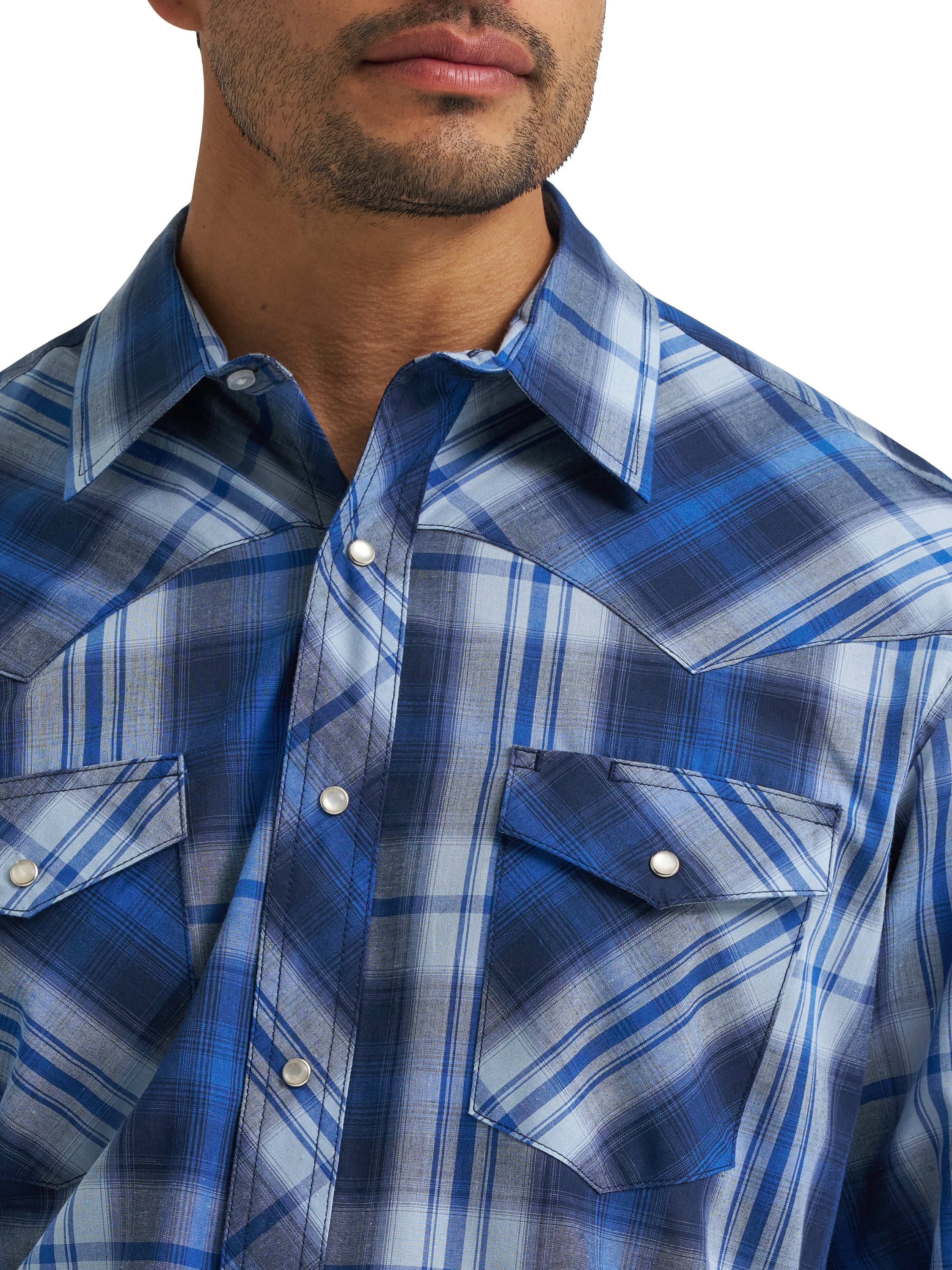 Wrangler® Men's and Big Men's Regular Fit Long Sleeve Western Shirt, Sizes S-5XL