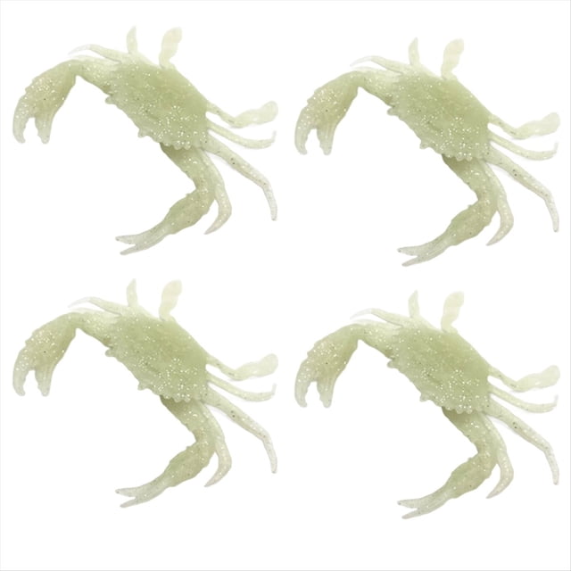 4 Señuelos Artificiales de Cangrejo para Pesca de 13 cm, Simulación 3D, Suaves, de Color Luminoso.