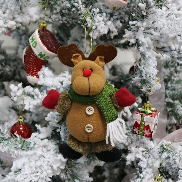 Adornos navideños para ancianos, muñeco de nieve, alce, regalo de Navidad, colgante pequeño, muñeco de peluche, colgante para árbol de Navidad, suministros Wmkox8yii gf5901