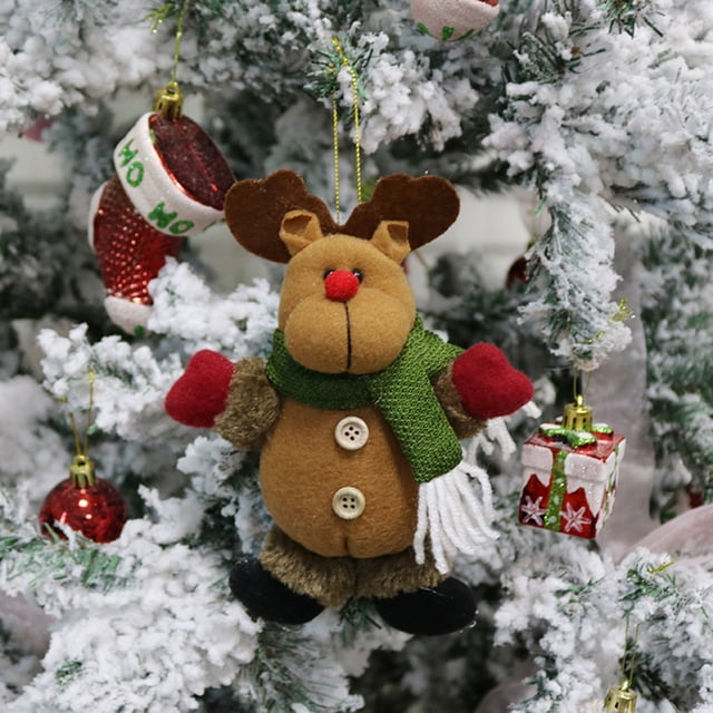 Adornos navideños para ancianos, muñeco de nieve, alce, regalo de Navidad, colgante pequeño, muñeco de peluche, colgante para árbol de Navidad, suministros Wmkox8yii gf5901