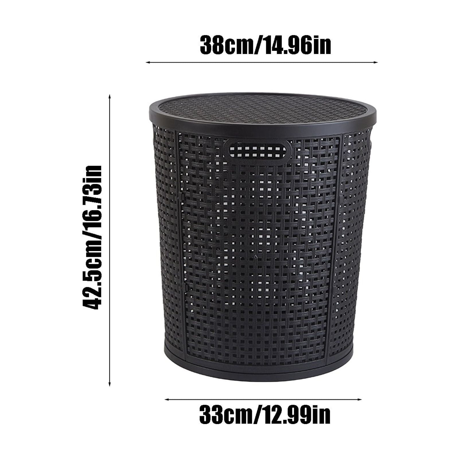 Laundry Hamper with Lid - Large Capacity Wicker Style Storage Basket for Clothes & Toys, Ventilated Design, Easy Carry Handles, Ideal for Bedroom & Bathroom, 1 Pack