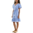 thumbnail image 4 of Split Neck Embroidered Poplin Dress, 4 of 6