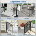 thumbnail image 6 of 3 Step Handrails for Outdoor Steps, Fit 2 or 3 Steps Outdoor Stair Railing for Concrete Steps, Black Wrought Iron Railing, Exterior Hand Railing for Steps Adjustable Metal Hand Rails for Deck Porch, 6 of 8