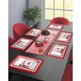 thumbnail image 5 of Valentines Placemats Sweet Gnome Valentines Day Place Mats for Dining Room Red Heart Leopard Washable Table Mats for Kitchen Dining Decorations Set of 4, 5 of 6