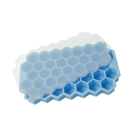 

Ice Mold Silicone 37-Grid Cube Mould DIY Ice Maker Tray Non-Stick Drink Making Supplies Blue by Hi.FANCY