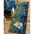 thumbnail image 2 of Unique Loom Estrella Earth Tones Rug 2' 2 x 6' 7 Runner Navy Blue/Green, 2 of 5