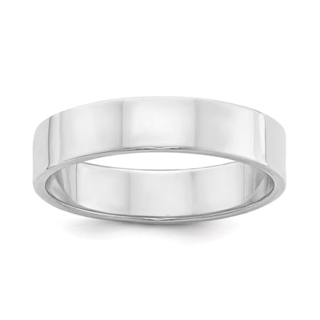Bridal QWFB050-9.5 5 mm Sterling Silver Flat Band, Polished - Size 9.5