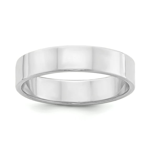 Bridal QWFB050-7.5 5 mm Sterling Silver Flat Band, Polished - Size 7.5