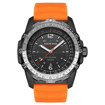 Men's Solar Powered Digital Watch with 50M Waterproof Luminous Display