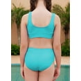 thumbnail image 3 of Bañador bikini de dos piezas para niña Tween blibean, verde menta, 12-13 años, 3 of 6