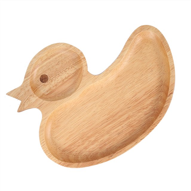 Plato para servir, bandeja de madera para servir con forma de pato, plato de madera para niños, durabilidad probada en el tiempo