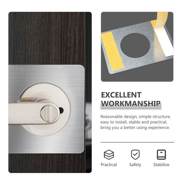 4pcs Door Hole Cover Plates Stainless Steel Strike Plates Door Knob Reinforcement Plate