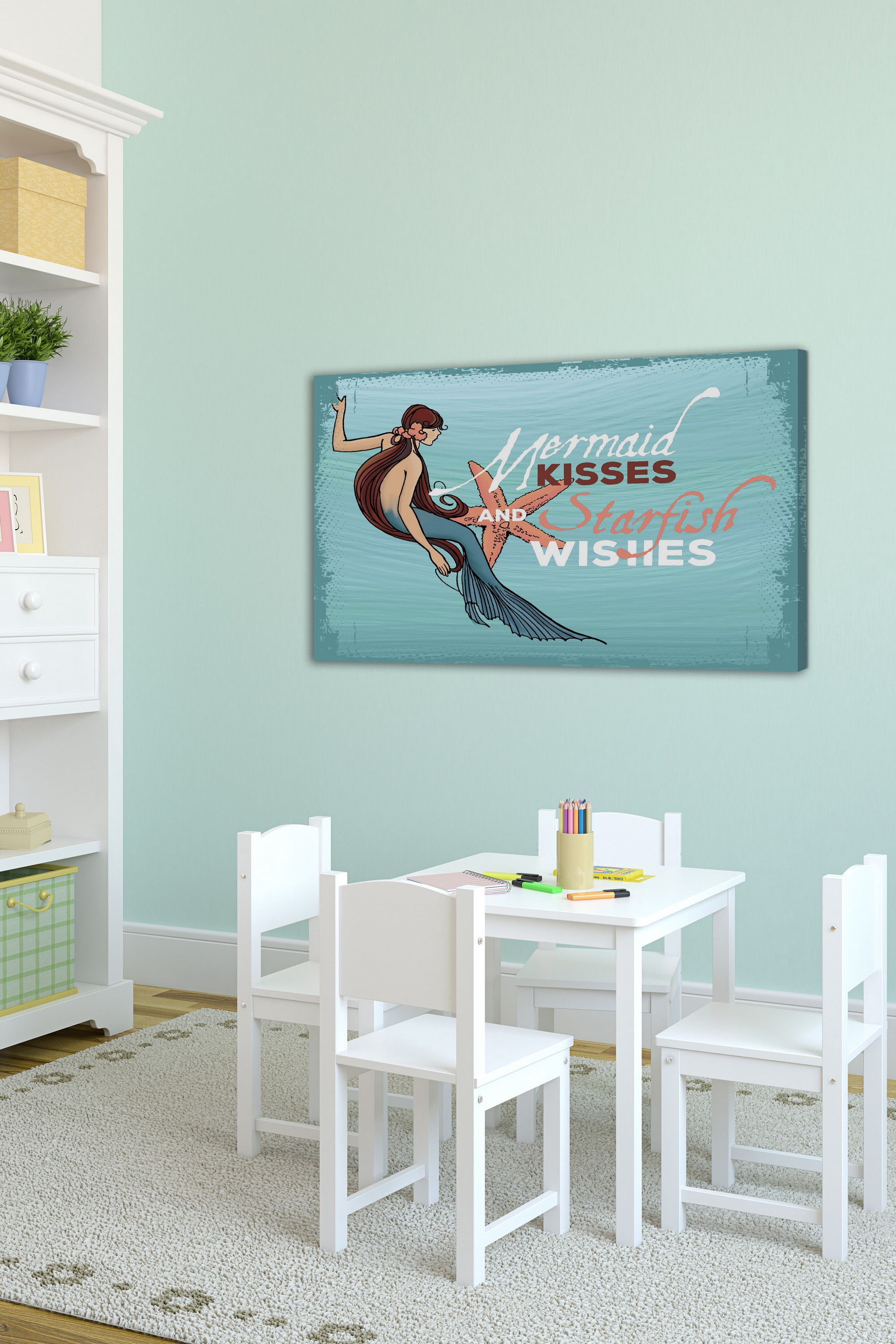 "Mermaid Kisses" Painting Print on Wrapped Canvas