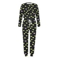 thumbnail image 4 of Viikei Women Plus Size Pajamas Set,Women Winter Letter Print Round Neck Long Sleeve Trousers Casual Home Wear Suit Pajams Sets Black M, 4 of 5