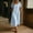 Blue, variant on Women's Square Neck Puff Sleeve Midi Dress Linen-Look Casual Dress with Pockets Black S