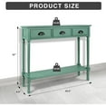 thumbnail image 3 of Urbanest Burlington Wood 3-drawer Console Table Peacock Green Oriental, Farmhouse Console Tables, 3 of 5