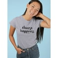 thumbnail image 2 of Choose Happiness Design Women T-Shirt, Female XX-Large, 2 of 4