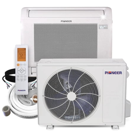 Pioneer Quantum Ultra 16,000 BTU 23.8 SEER2 230V Floor/Low-Wall Mounted Console Ductless Mini-Split Air Conditioner Inverter Heat Pump Full Set