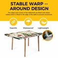 thumbnail image 4 of Beige Christmas Table Cloths for 4 Foot Rectangle Tables, Gnomes Xmas Tree Snowflake Winter Gifts Rustic Patio Waterproof Elastic Fitted Tablecloths, Washable Rectangular Table Cover for Camping, 4 of 8