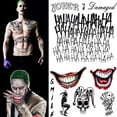 thumbnail image 2 of For Joker Temporary Tattoos Halloween Fancy Dress Sticks P6U9 D3M2, 2 of 8
