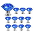 thumbnail image 1 of 12 Pcs 30mm Glass Dresser Knobs Diamond Drawer Knobs Pulls Handles Kitchen Cabinet Knobs (blue), 1 of 5