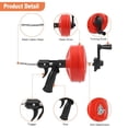 thumbnail image 4 of Drain Cleaner Auger, Drain Auger with Drill Adapter, 25 ft Flexible Plumbing Snake with Gloves, Manually or Powered, 4 of 8