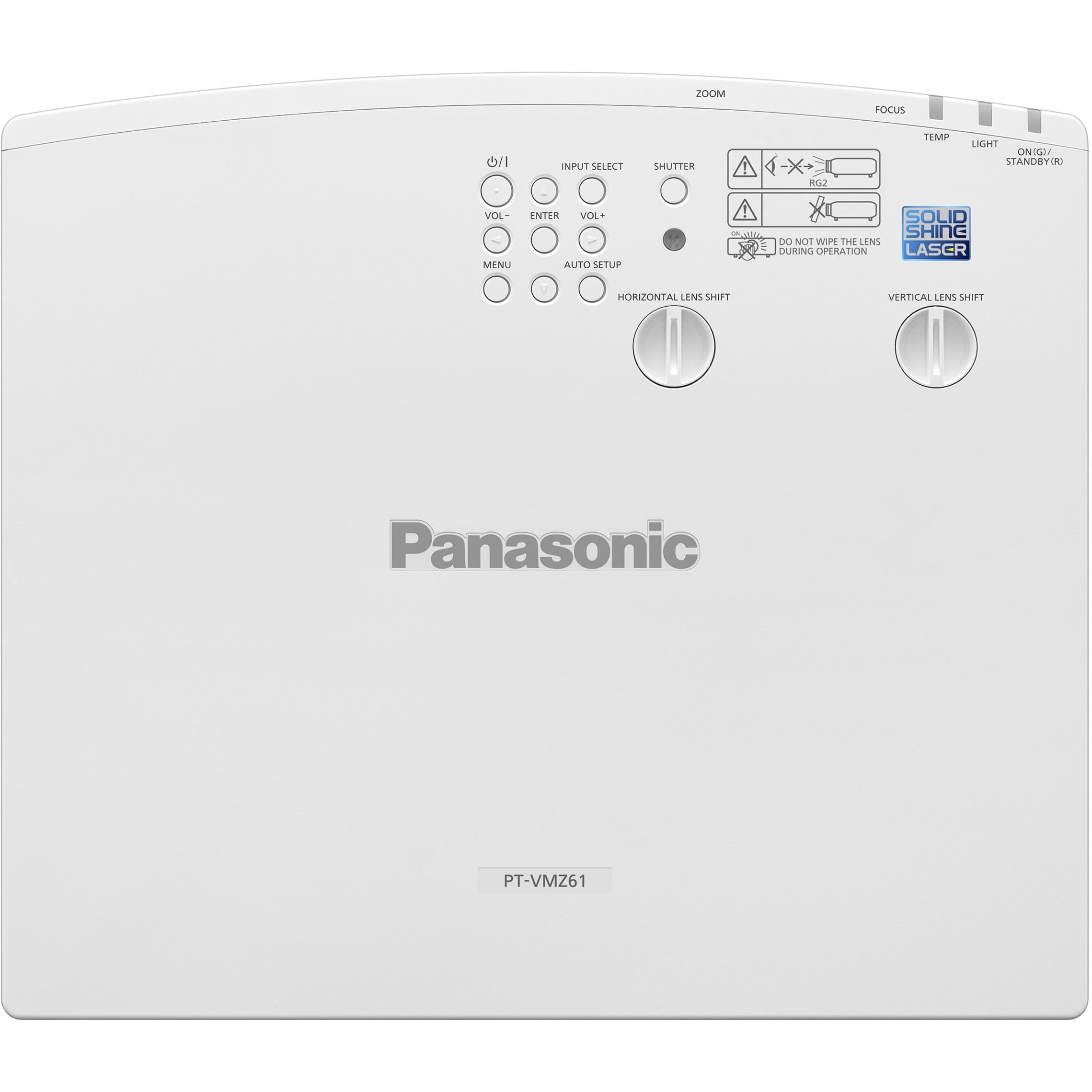 Panasonic PT-VMZ61 LCD Projector, 16:10, Ceiling Mountable, Floor Mountable, White