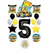Construction Theme 5th Birthday Party Supplies 14 pc Balloon Bouquet Decorations