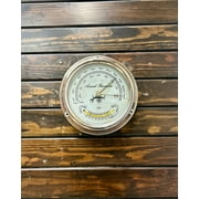 Original Wall Mount Made in Japan Silvery Shiny Metal Utsuki Keiki Ship Aneroid Barometer