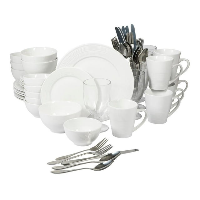 Vajilla Gibson Home con Copas y Cuberteria 66 Piezas