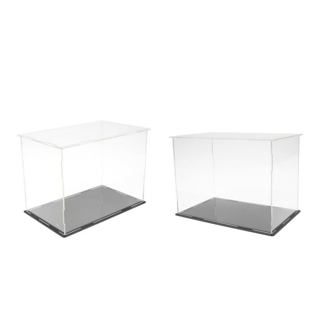 2 Pieza Vitrina de Acrílico Caja Expositora Estuche de Exhibición Anti-polvo para Modelo de Miniatura 3D