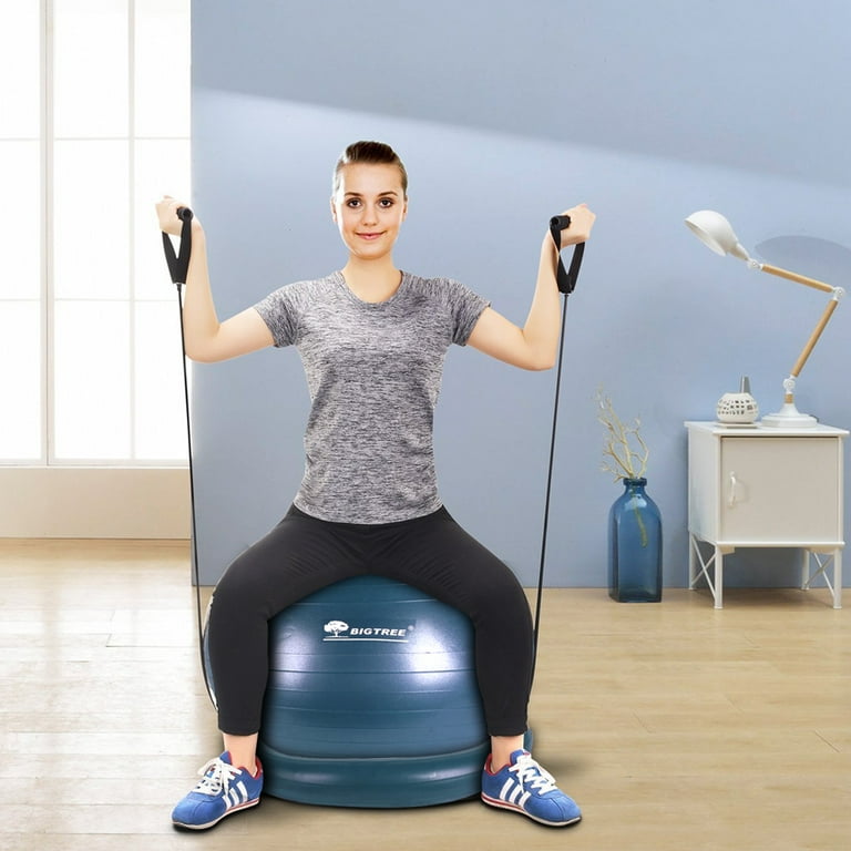 Exercise Ball Chair with Resistance Bands Perfect for Office Yoga